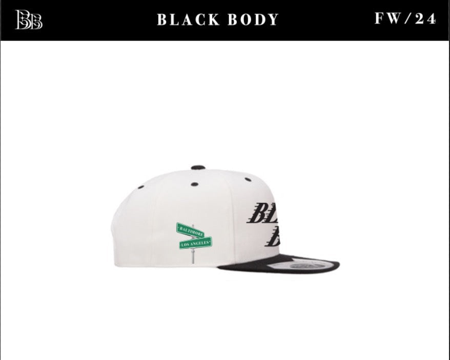Black Body: Premium Cream and Black Baseball Style Hat
